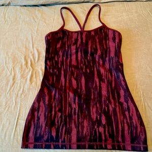 Lululemon burgundy tank size 4 black burgundy cross back only washed never worn